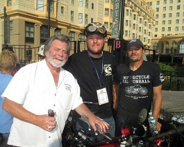 2016 Cannonball 09-10 IMG_1125 Sept 10, Atlantic City, NJ:    Dick Shappy, Alex Trepanier (Indian), and John Szalay (Thor).