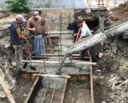 New Showroom Provicence 2017 IMG_5557 Cement is poured to the required depth.