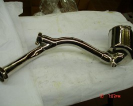 1911 Flying Merkel 50-50 V-Twin DSC01460 Exhaust system replated and assembled. (after)