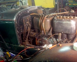 1916 Crane-Simplex Torpedo Runabout DSC00936 Engine compartment after degreasing.