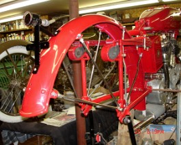 1917 Indian PowerPlus DSC01071 Rear fender and tail light after paint are fitted to the bike.