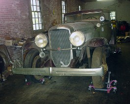 1934 Duesenberg Model J-505 Convertible Sedan Body by Derham DSC00324 J-505A about to be moved for the first time in fifty-two years.